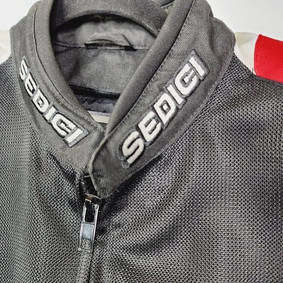 SEDICI Mesh Motorcycle Jacket Black Red White Mens Medium MISSING ARMOUR - Picture 5 of 16